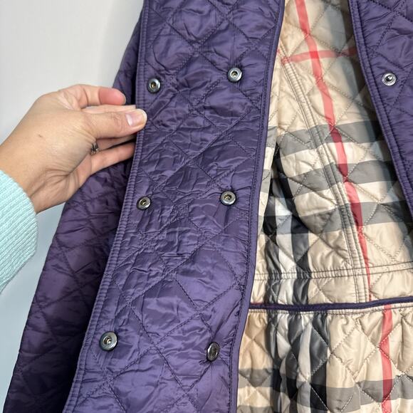 Burberry Quilted Jacket Purple/ Violet Kids Girl Size 14Y - Picture 10 of 15